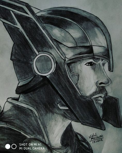 Thor Ragnarok Pencil sketch Chris Hamesworth Thor Sketch Easy, Marvel Drawings Pencil, Thor Drawing, Avengers Drawings, Girl Face Drawing, Drawing Superheroes, Iron Man Wallpaper, Iron Man Art, Reference Pics