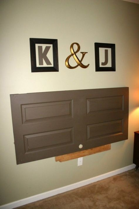 Headboard From Old Door, Door Headboard, Apartment Christmas, Diy Headboards, Diy Headboard, Old Door, Christmas Garland, My New Room, Better Homes And Gardens