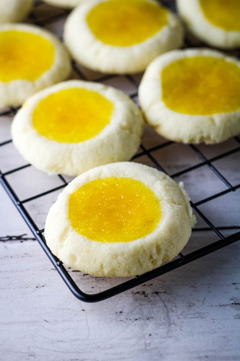 Lilikoi Butter Thumbprint Cookie Recipe - Keeping It Relle Butter Thumbprint Cookies, Thumbprint Cookie Recipe, Hawaiian Cookies, Soft Oatmeal Cookies, Thumbprint Cookie, Vanilla Extract Recipe, Soft Cookies, Thumbprint Cookies Recipe, Homemade Vanilla Extract