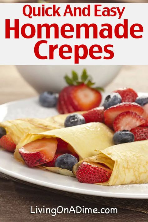 Creaps Recipe, Homemade Crepes Recipe, Pudding Mousse, Homemade Crepes, Easy Crepe Recipe, Crepe Recipe, Crepes Recipe, Sweet Crepes, How To Make Crepe