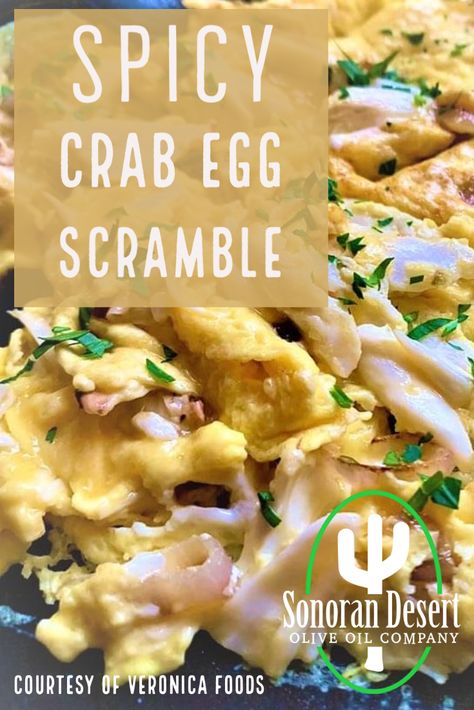 Shredded Crab Meat Recipes, Crab Eggs, Egg Scramble, Spicy Crab, Garlic Infused Olive Oil, Crab Meat Recipes, Skillet Dishes, Crab Recipes, Infused Olive Oil