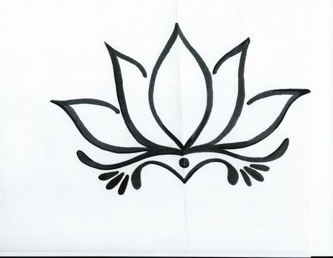 Indian Lotus Tattoo, Water Lilly Tattoo Stencils, Lotus Drawing Simple, Simple Lotus Drawing, Lotus Flower Drawing Tattoo, Flower Drawing Tattoo, Simple Lotus Flower Tattoo, Simple Line Tattoo, Lotus Flower Drawing