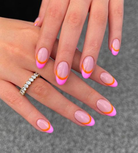 Spring Break Nails, Orange Nail, Summer Nail Art, Broken Nails, Summery Nails, Nails 2023, Neon Nails, Beach Nails, Orange Nails