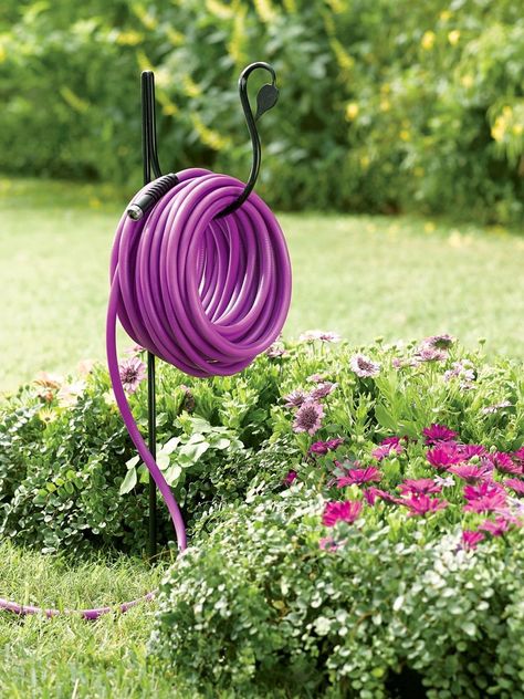 Garden Hose Storage, Garden Hose Holder, Hose Hanger, Hose Storage, Lawn Care Tips, Hose Holder, Garden Hoses, Watering & Irrigation, Purple Garden