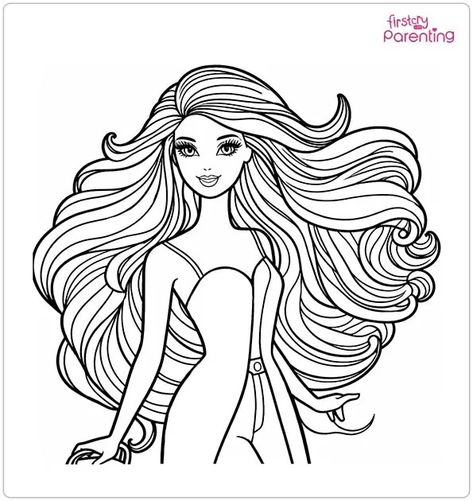 Barbie Fashion Coloring Page Barbie Coloring Pages Free Printable, Story Book Design, Fashion Outline, Barbie Coloring Pages, Barbie Coloring, Printable Pages, Black And White Illustration, Children Book Cover, Cat Illustration