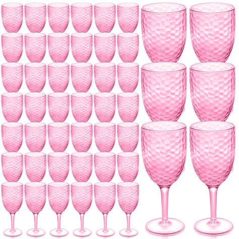 Outdoor Wedding Party Favors, Outdoor Wedding Party, Indoor Outdoor Wedding, Pink Wine Glasses, Pink Party Theme, Pink Bachelorette Party, Champagne Cocktails, Pink Bachelorette, Strawberry Shortcake Party