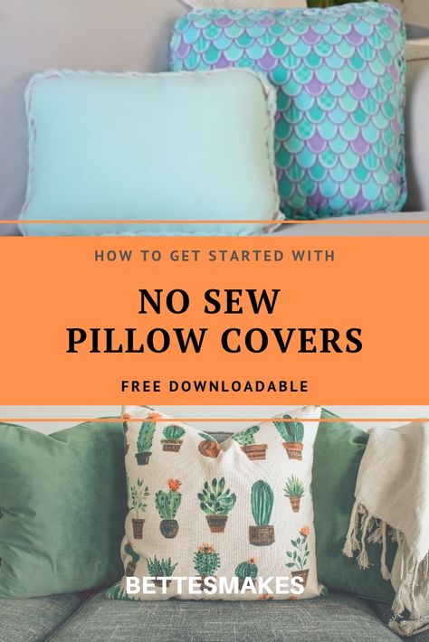 No-Sew Pillow Covers - Bettes Makes College Diy Crafts, Sew Pillow, No Sew Pillow Covers, Own Room, Diy Crafts For Teens, Diy Crafts For Adults, Diy Fan, Sell Diy, Diy Bags