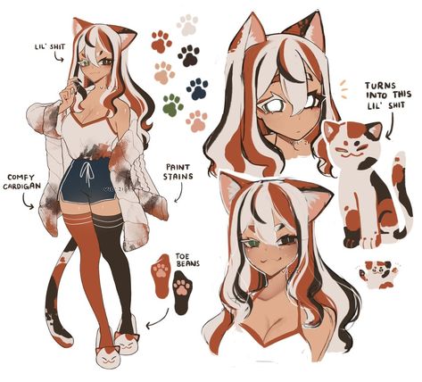 Hybrid Cat, Fox Character, Anime Artist, Hybrid Art, Cat Character, Drawing Tablet, Arte Sketchbook, Background Music, Creature Concept Art