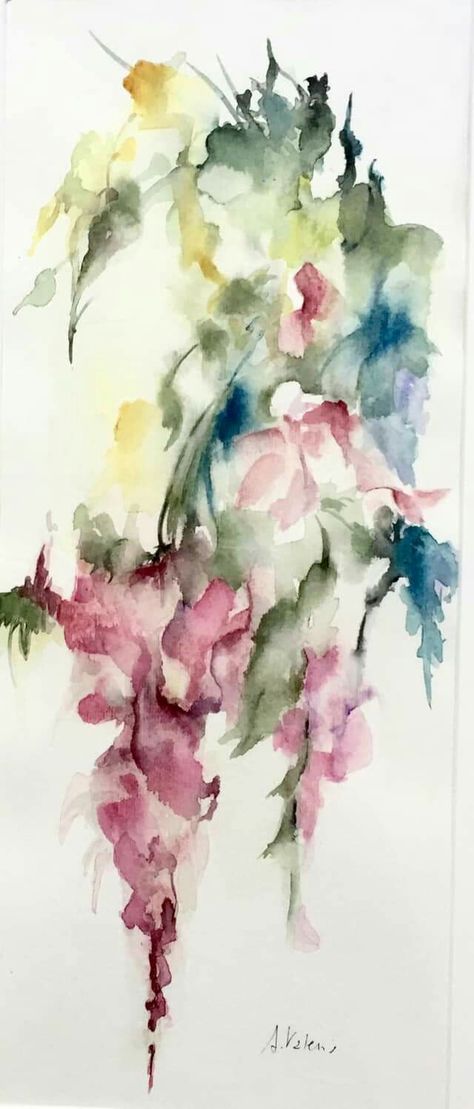 Watercolour Inspiration Simple, Abstract Watercolor Flowers, Abstract Watercolor Flower, Loose Watercolor Flowers, Bird Watercolor Paintings, Watercolor Paintings For Beginners, Abstract Floral Art, Watercolour Inspiration, Botanical Artwork