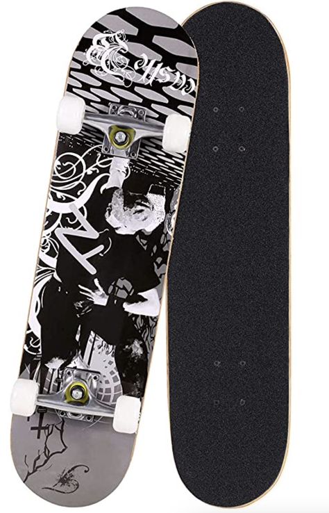 Skateboard Grunge, Punk Skateboard Design, Black And White Skateboard Design, Gothic Skateboard, Goth Skateboard, Skater Girl Aesthetic, Skater Girl, Skater Girls, Mens Flip Flop