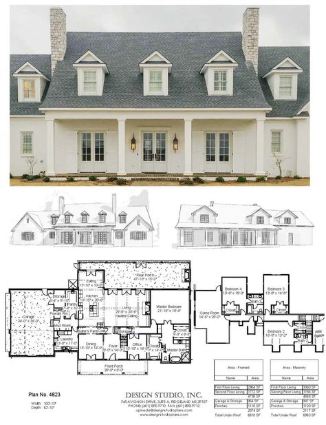 Fernleaf House Plan, Forever Home Ideas House Plans, Custom Built Farmhouse, Interior With Character, New House Floor Plans, New Colonial House Exterior, 5 Bed 3.5 Bath Floor Plans, Dream Floor Plans, Southern Floor Plans