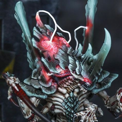 Grimdark Tyranids, Warhammer Tyranids, 10 Meaning, 40k Tyranids, Warhammer 40k Tyranids, 40k Tau, Warhammer Miniatures, Big Brain, Warhammer Figures