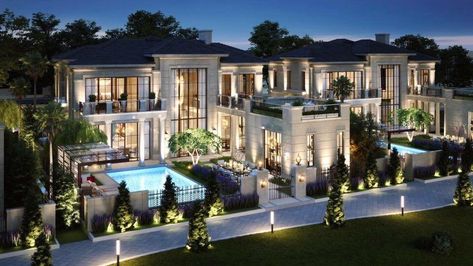 Big Modern Houses, Dream House Mansions, Big Mansions, Home Designs Exterior, Mansion Exterior, Luxury Houses Mansions, Luxury Mansion, Mansion Designs, Mansion Floor Plan