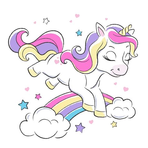 Unicorno divertente salta sopra un arcob... | Premium Vector #Freepik #vector #stella #fumetto #arcobaleno #cavallo Unicorn Backgrounds, Unicorn Logo, Unicorn Artwork, Unicorn Poster, Unicorn Photos, Unicorn Drawing, Unicorn Graphic, Unicorn Pictures, Unicorns Clipart