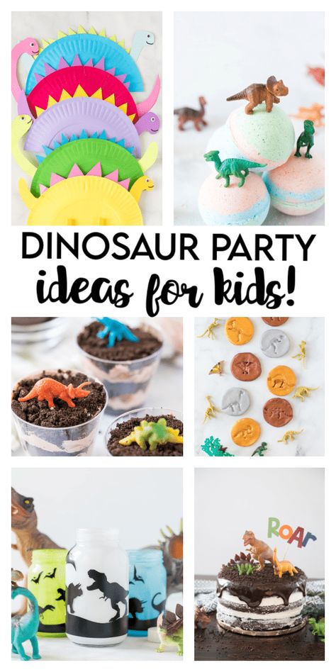 Dinosaur Party Decor Ideas, 2 Year Birthday Dinosaur, Easy Dinosaur Birthday Party Ideas, Dino Birthday Party Food Dinosaur Snacks, Dinosaur Birthday Crafts, Dinasour Birthday Activities, Dinosaur Birthday Party Decorations 1st, Three Rex Birthday Party Activities, Dinasors Birthday Party