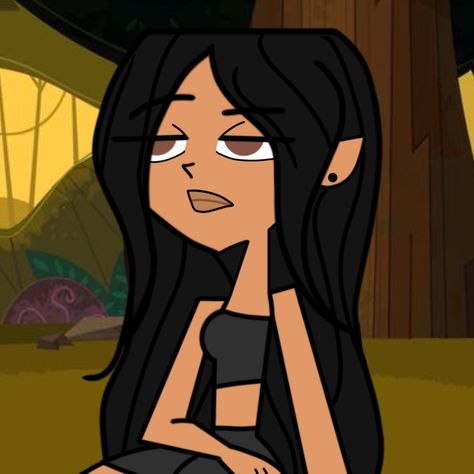 this is me if i was in total drama island Y2k Profile, Y2k Profile Picture, Girls With Black Hair, Cartoon Profile, Drama Island, Black Curly Hair, Pretty Drawings, Total Drama Island, Total Drama