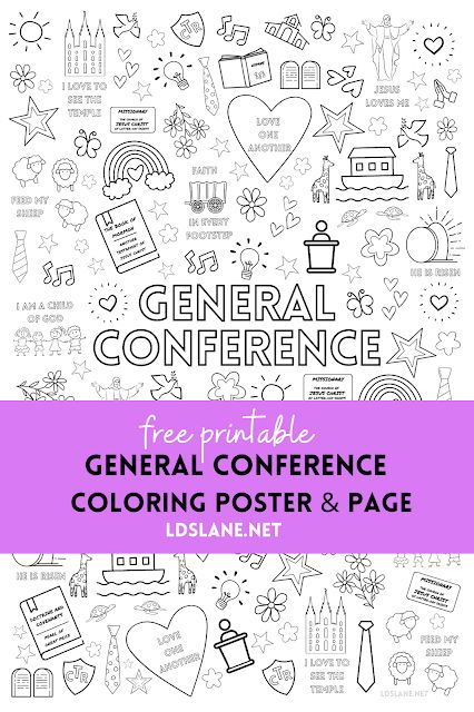 General Conference Yw Activity, Primary Conference Packets, General Conference Coloring Poster, Primary General Conference Packet, Conference Packets For Kids, General Conference Bingo 2023, April 2024 General Conference Packet, Primary General Conference Ideas, Conference Coloring Pages Lds