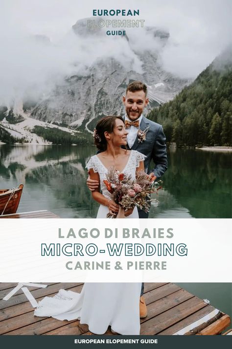 Lago di Braies Micro-Wedding by European Elopement Guide | Everything you need to plan your dream elopement in Europe. Scenic Elopement Destinations, Intimate Italian Wedding, Lake Braies Elopement, Dolomites Destination Wedding, Mountain Lake Ceremony, Small Wedding in Italy, Romantic Lakefront Vows, Micro-Wedding Elegance, Alpine Wedding Celebration, Destination Micro-Wedding, wedding couples romantic, wedding couples photography, wedding couples pictures, wedding couples shoot Lake Braies Elopement, Elopement Dolomites, Scenic Elopement, Intimate Italian Wedding, Lake Ceremony, Alpine Wedding, Lake Braies, European Elopement, Dream Elopement