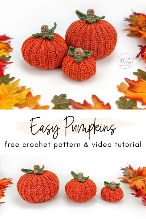 Crochet Stem For Pumpkin, Crochet Patterns For Pumpkins, Crochet A Pumpkin, Crochet Thanksgiving, Pumpkin Templates, Crochet Fall Decor, Amigurumi Projects, Crochet Autumn, Holiday Crochet Patterns