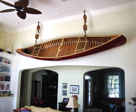 Wooden Canoe Decor, Canoe Decor, Canoe Storage, Paddle Decor, Wood Canoe, Wooden Canoe, Lake Decor, Cottage Ideas, Lake Cabins