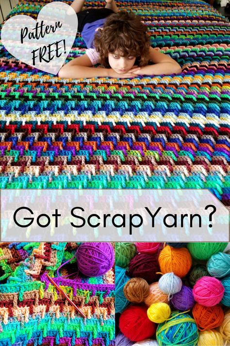 Scrap Yarn Crochet Blankets, Leftover Yarn Blanket Crochet, Scrappy Yarn Crochet Blanket, Scrappy Crochet Blanket Patterns, Scrapghan Crochet Free Pattern, Scrap Yarn Afghans To Crochet, Crochet Scrap Blankets Free Patterns, Free Crochet Blanket Patterns For Adults, Stashbuster Crochet Patterns