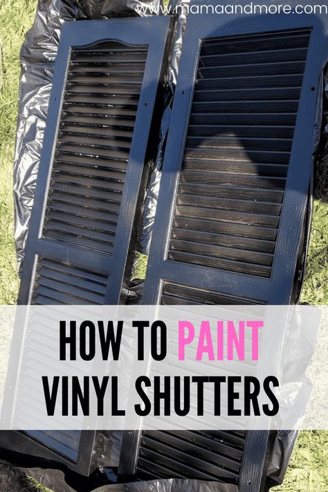 Painting your shutters is a quick and easy way to upgrade your curb appeal and brighten your exterior! Follow this easy tutorial to paint vinyl shutters Shutters And Window Boxes, Outside Shutters, Exterior Vinyl Shutters, California Shutters, Diy Home Upgrades, Spray Paint Plastic, Red Shutters, Outdoor Shutters, Paint Vinyl