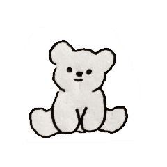 Line Store, Happy Life, Teddy Bear, White