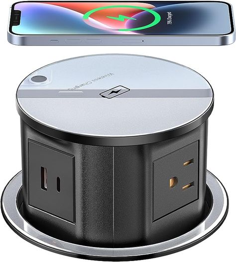 Hidden Outlet, Power Socket, Kitchen Countertop, Wireless Charger, Kitchen Countertops, Power Strip, Micro Usb, Countertops, Pop Up