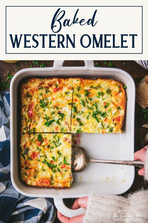 Denver Omelette Casserole, Baked Omelette Recipe, Baked Western Omelet, Bread Blueberry, Western Omelette, Denver Omelet, Omelette Recipes, Baked Omelette, Baked Omelet