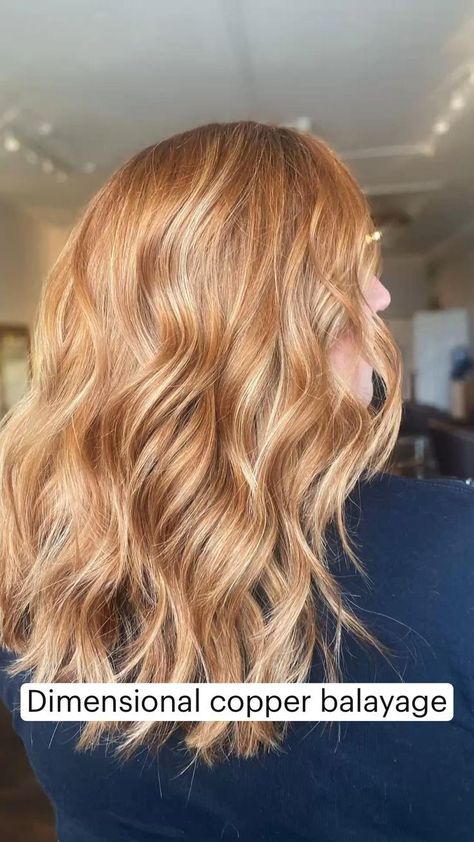 Dimensional Copper, Highlights Short Hair, Blonde Highlights Short Hair, Hair Blonde Highlights, Copper Blonde Hair Color, Red Hair With Blonde Highlights, Red Balayage Hair, Copper Blonde Hair, Light Strawberry Blonde