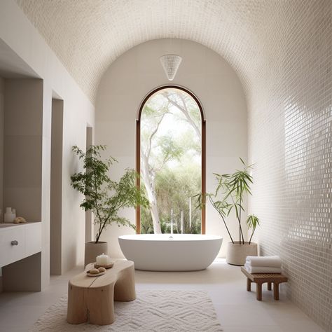 Mediterranean Spa Bathroom, Modern Mediterranean Bathroom, Scandi Bathroom, Moroccan Houses, Mediterranean Interior Design, Contemporary Mediterranean, New House Bathroom, Mediterranean Interior, Grey Interior Design