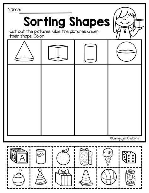 #Montessori #Sorting_Shapes_Worksheet #Shape_Sorting_Worksheet #Classroom_Learning_Games Sorting Shapes Worksheet, Shapes Worksheet Kindergarten, Shape Activities Preschool, Kindergarten Phonics Worksheets, Homeschool Preschool Activities, 2d And 3d Shapes, Shapes Preschool, Kindergarten Math Activities, Phonics Kindergarten