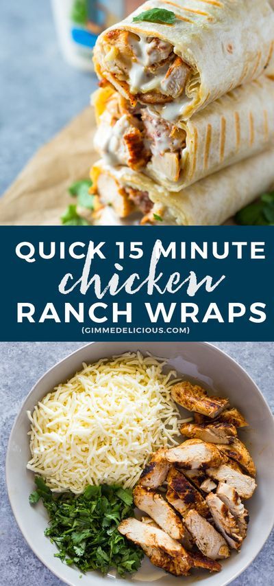 Chicken Ranch Wraps, Ranch Wraps, Gimme Delicious, Chicken Ranch, Health Dinner Recipes, Chicken Wraps, Chapati, Wrap Recipes, Healthy Meal Prep