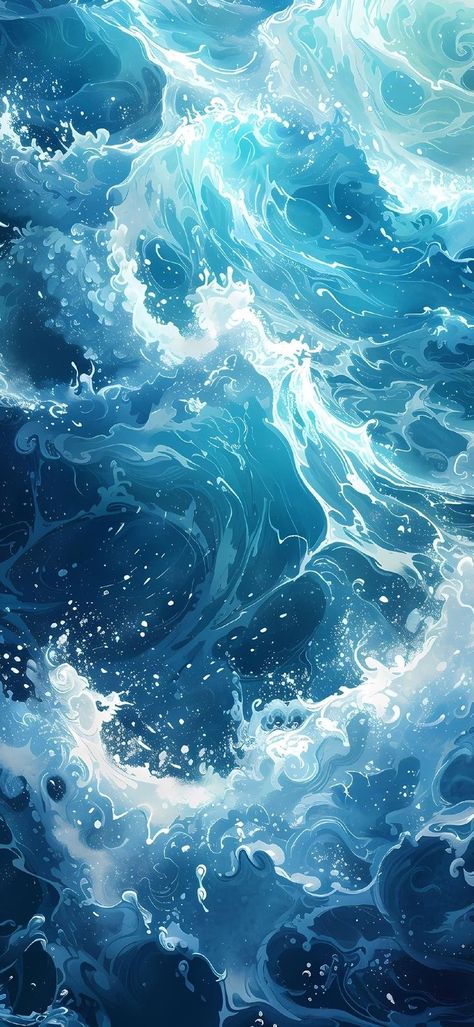 Blue Water Aesthetic Wallpaper, Ocean Wallpaper Drawing, Ocean Asthetics Wallpaper, Ocean Aesthetic Wallpaper Desktop, Wave Wallpaper Iphone, Minimalist Floral Wallpaper, Blue Ocean Wallpaper, Wow Wallpaper, Cyan Wallpaper