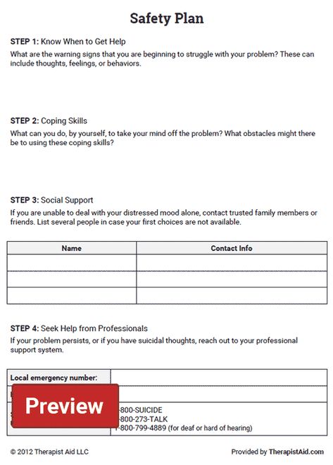 Safety Plan (Worksheet) | Therapist Aid Student Safety Plan, Family Safety Plan, Safety Plan Template, Safety Plan, Cbt Worksheets, Family Safety, Mental Health Therapy, Therapeutic Activities, Counseling Activities