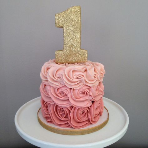 Rose Gold First Birthday Cake, Basic Smash Cake, One Shaped Cake 1st Birthdays, Pink And Gold First Birthday Cake, Cake For Baby Girl 1 Year, 1st Birthday Smash Cake Girl, First Birthday Smash Cake Girl, Our Little Pumpkin Is Turning One Cake, One Cake Birthday