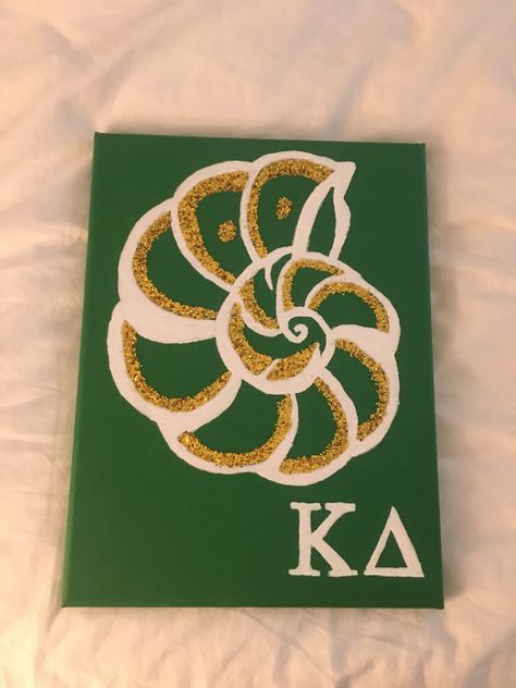 Sorority Canvas Kappa Delta, Kappa Delta Big Little Basket, Kd Painting, Kappa Delta Canvas Painting, Kappa Delta Paintings, Kappa Delta Canvas, Kappa Delta Crafts, Kappa Delta Gifts, Sorority Letters Painted