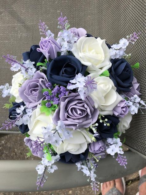 Navy And Light Purple Wedding, Posy Bouquet, Violet Wedding, Button Holes Wedding, Purple Bouquet, Lilac Wedding, White Lavender, Purple Wedding Flowers, Blue Wedding Flowers