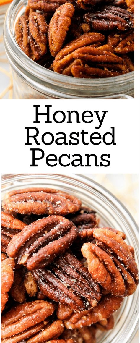 Roasted Pecans Recipe, Honey Roasted Pecans, Glazed Pecans, Roasted Pecans, Nut Recipes, Roasted Nuts, Pecan Recipes, Honey Roasted, Honey Recipes