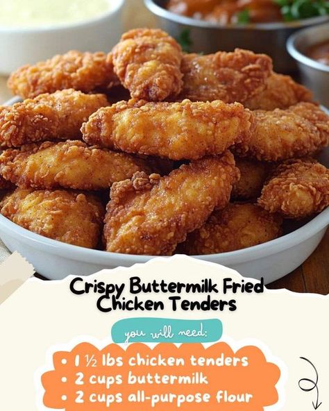 Buttermilk Fried Chicken Tenders, Buttermilk Marinade, Buttermilk Chicken Tenders, Milk Chicken, Fried Chicken Tenders, White Gravy, Tia Mowry, Good Recipes, Buttermilk Fried Chicken