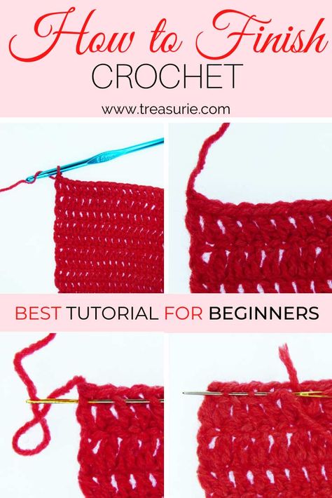 How To Tie Off Yarn In Crochet, Tying Off Crochet, How To Finish Off A Crochet Blanket, Finish A Crochet Project, Finishing Off Crochet, Crochet Finishing Stitches, Finishing Off Crochet Ends, How To Close Off A Crochet Project, Tying Off Crochet Ends