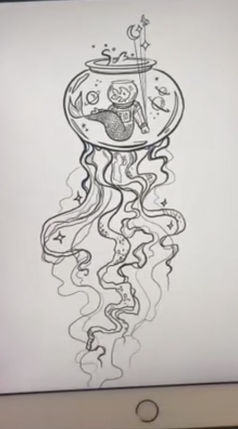 Fish Bowl Tattoo, Fishbowl Drawing, Fish Bowl Drawing, Bowl Drawing, Fish Drawings, Fish Bowl, Small Tattoo, Bits And Bobs, Artsy Fartsy