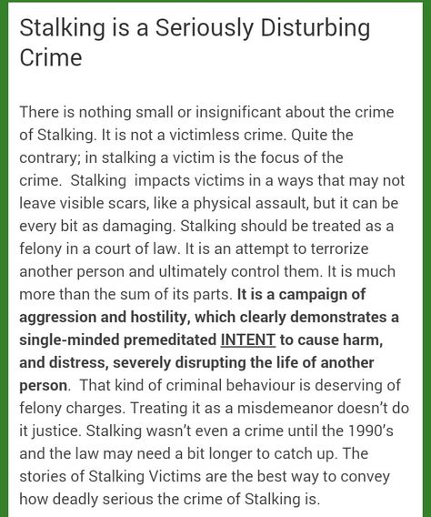 How To Get Rid Of A Stalker, Female Stalkers, Female Stalker, Stalking Quotes, Targeted Individuals, Being Stalked, Teaching Government, Victim Quotes, Law School Inspiration