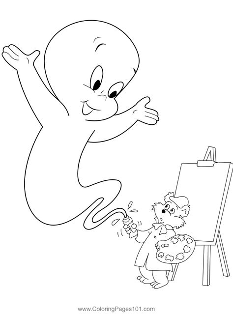 Casper As Paint Coloring Page Free Kids, Printable Coloring Pages, Arm Tattoo, Coloring Pages For Kids, Coloring Pages, Drawings, Color, Art