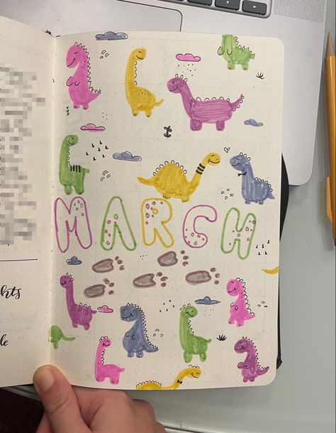 Dinosaur Mood Tracker, Bujo Dinosaur Theme, Mushroom Journal Ideas, Dinosaur Bullet Journal, March Bujo Theme, Mushroom Bujo, Mushrooms Cottagecore, March Bujo, Bullet Journal Work