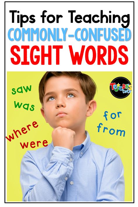 Kids often mistake SAW for WAS and other similar words. Read these easy tips for how to teach commonly-confused sight words! Your kindergarten and first grade students will love these fun activities to help them master those hard-to-remember high-frequency words. 6 Letter Words, Teaching Sight Words, Tricky Words, Spelling Patterns, How To Teach Kids, Learning Tips, Sight Word Activities, First Grade Resources, 2nd Grade Reading