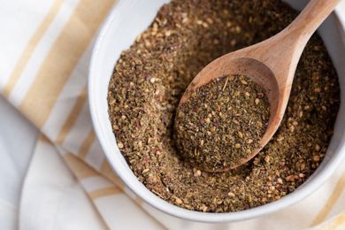 Easy Pork Chop Brine Recipe Zaatar Recipe, Eastern Cuisine, Toasted Sesame Seeds, Simply Recipes, Seasoning Blend, Spice Recipes, Grilled Vegetables, Seasoning Recipes, Spice Blends