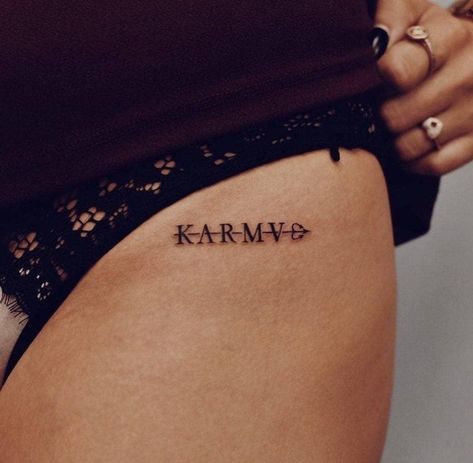 Lettering Tattoo Design, Common Tattoos, Karma Tattoo, Lettering Tattoo, Tattoo Designs For Women, Tattoo Lettering, Tattoo Sketches, Tattoo On, Tattoo Design