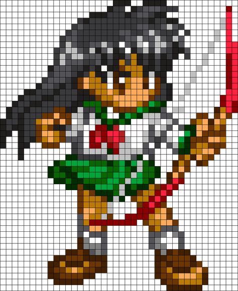 Kagome Inuyasha Perler Bead Pattern / Bead Sprite Perler Anime, Anime Club, Perler Projects, Pokemon Perler Beads, Easy Pixel Art, Perler Art, Pattern Maker, Perler Bead Templates, Pixel Art Characters