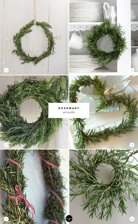 24 ways to decorate with rosemary this holiday | Rosemary wreaths Rosemary Christmas Tree, Julkransar Diy, Natal Natural, Make A Wreath, Natural Christmas, Deco Floral, Noel Christmas, Christmas Wreaths Diy, Holiday Diy